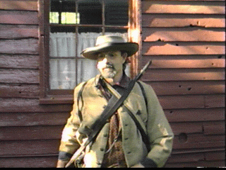 A re-enactor explains the battle at Carter House