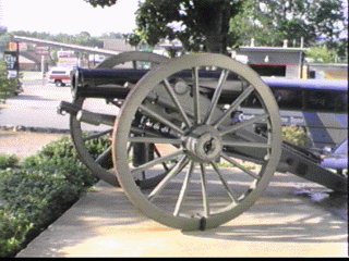 A cannon stands guard at Lotz House - Franklin, Tennessee